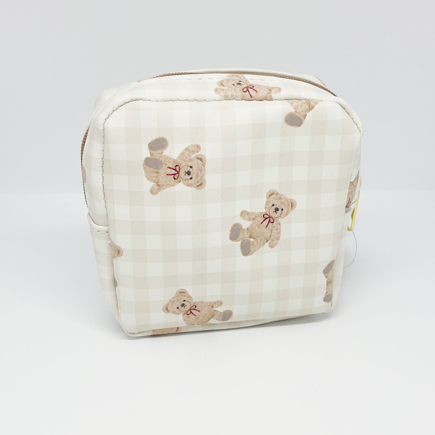 Mini Square Pouch Bear - Check Pattern