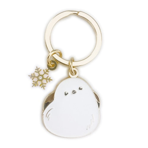 Shimaenaga & Snow Enamel Keychain