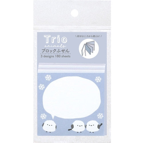 Trio Shimaenaga Blue Sticky Notes - LABCLIP