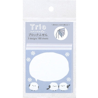 Trio Shimaenaga Blue Sticky Notes - LABCLIP