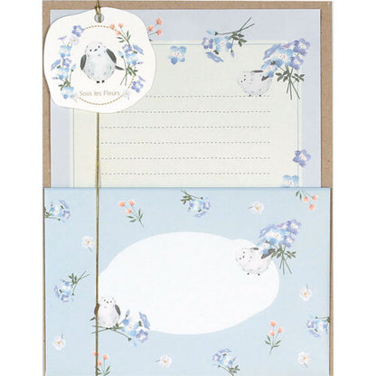 Shimaenaga Blue "Sous les Fleurs" Letter Set - LABCLIP