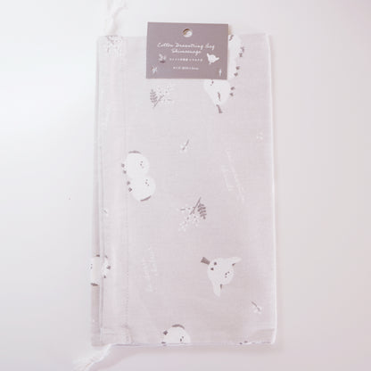 Shimaenaga Large Cotton Drawstring Pouch - Grey