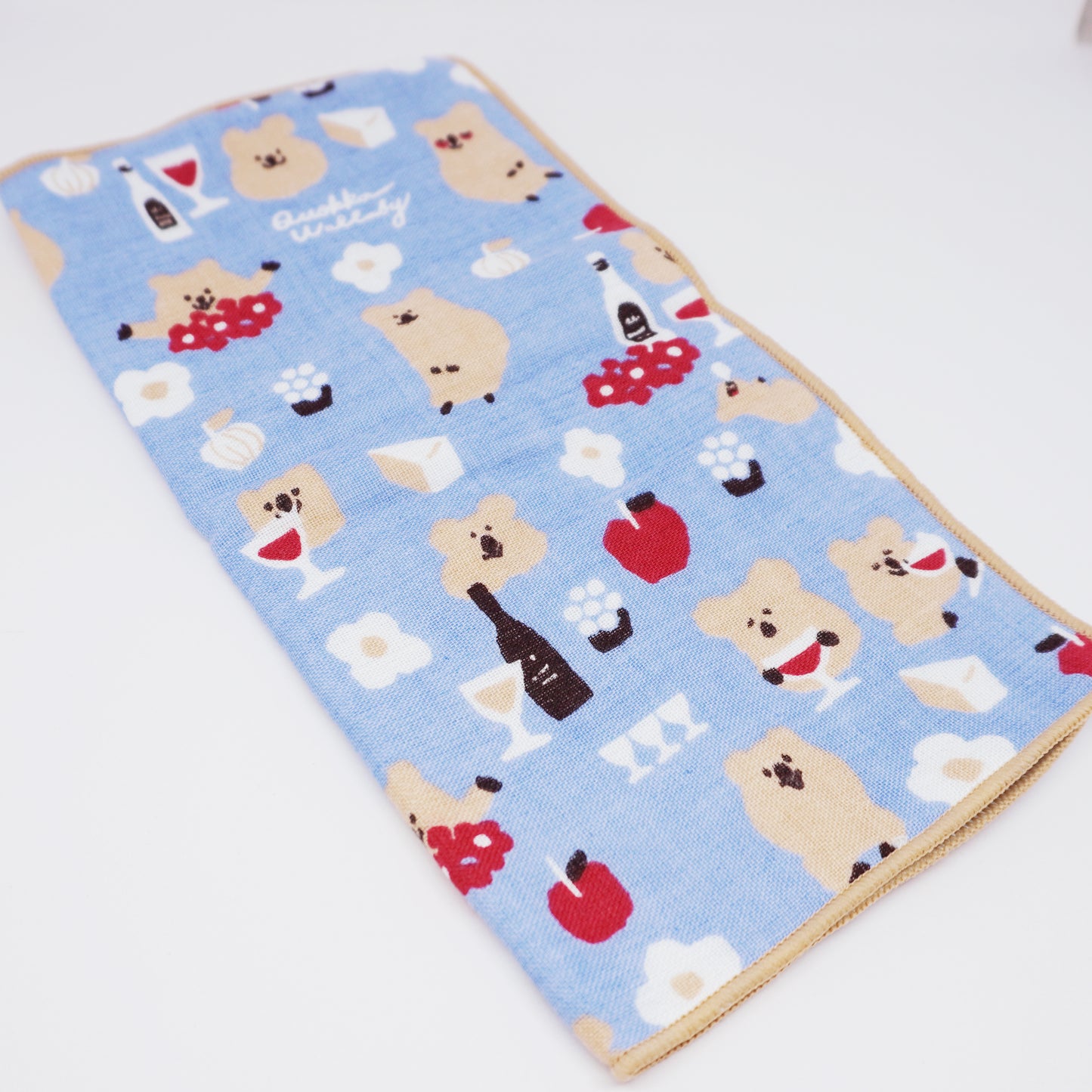 Quokka Wallaby and Wine Handkerchief Towel