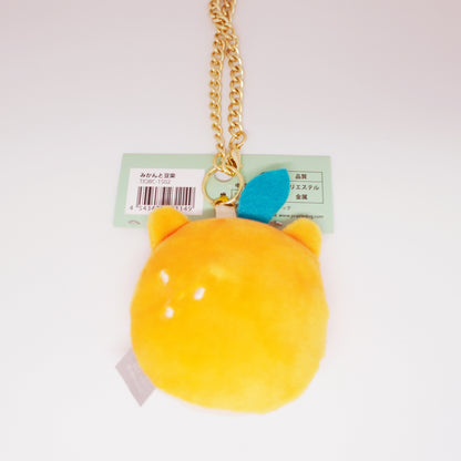 Shiba Inu Mandarin Orange Plush Bag Charm Keychain
