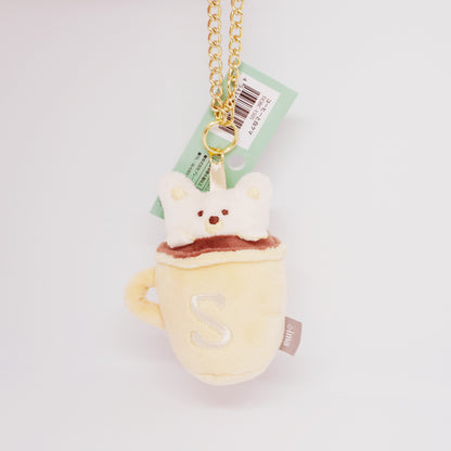 Coffee & Polar Bear Plush Bag Charm Keychain