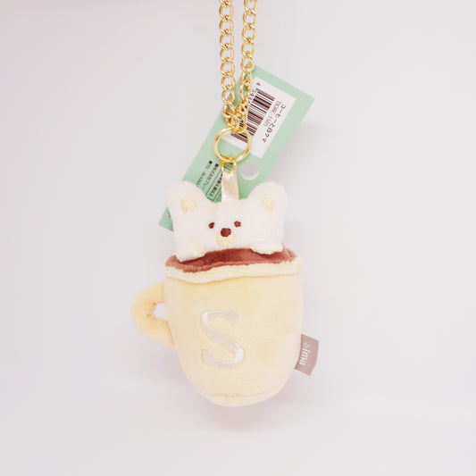 Coffee & Polar Bear Plush Bag Charm Keychain