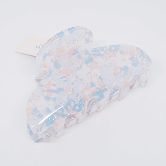 Sparkly Pastel Blue Floral Hair Clip