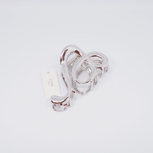 Silver Heart Claw Hair Clip