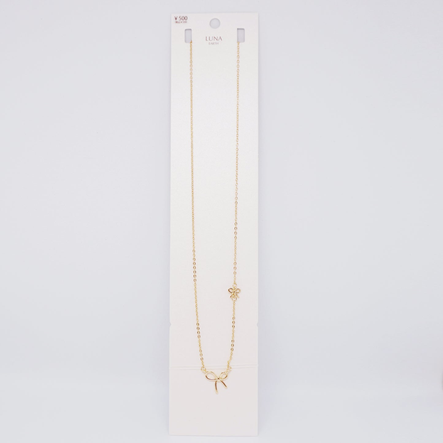 Bow Long Necklace in Gold
