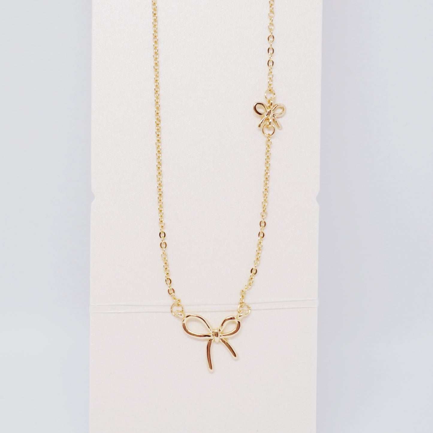 Bow Long Necklace in Gold