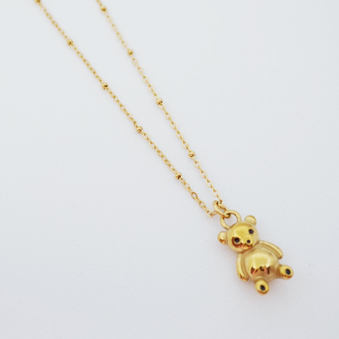 Gold Bear Weighted Pendant Necklace