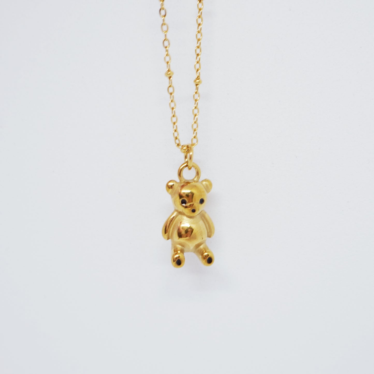 Gold Bear Weighted Pendant Necklace