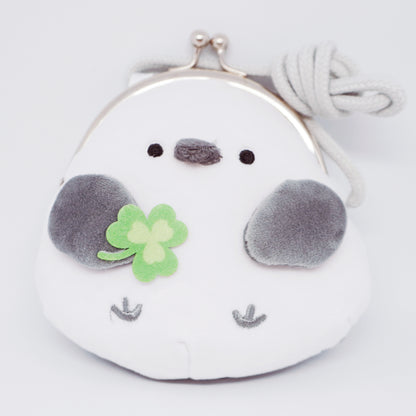 Shimaenaga with Clover Plush Coin Purse with Strap - Crux