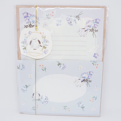 Shimaenaga Blue "Sous les Fleurs" Letter Set - LABCLIP