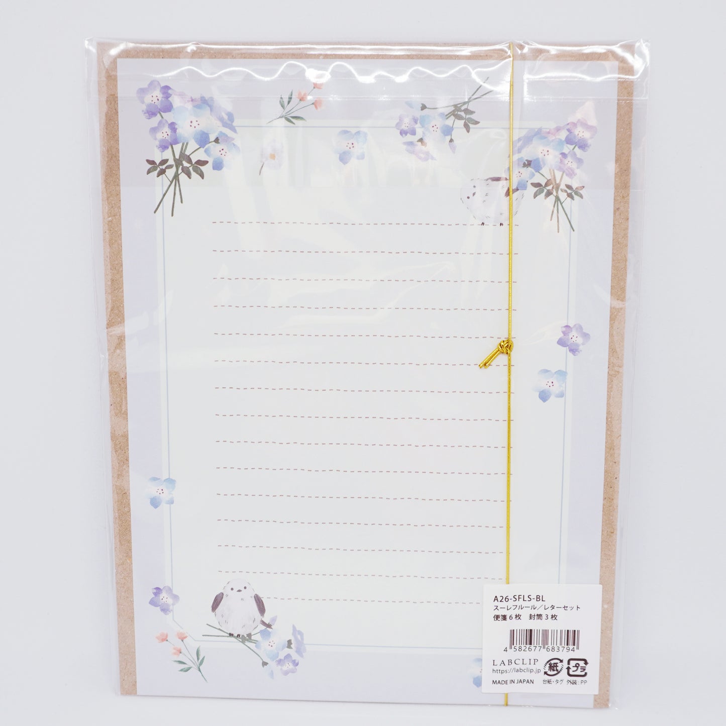 Shimaenaga Blue "Sous les Fleurs" Letter Set - LABCLIP