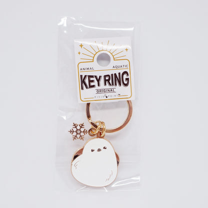 Shimaenaga & Snow Enamel Keychain