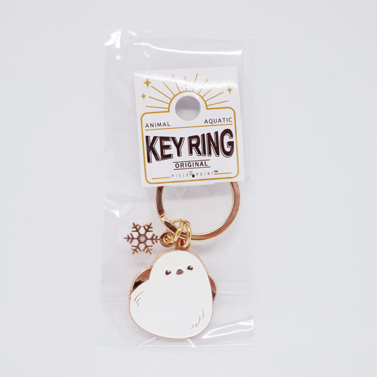 Shimaenaga & Snow Enamel Keychain