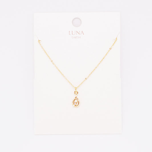 Gold Pendant Necklace with Pearl