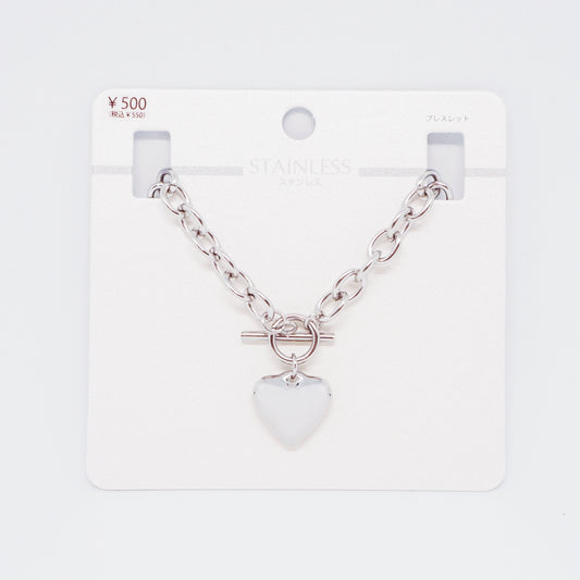 Heart Silver Chain Bracelet