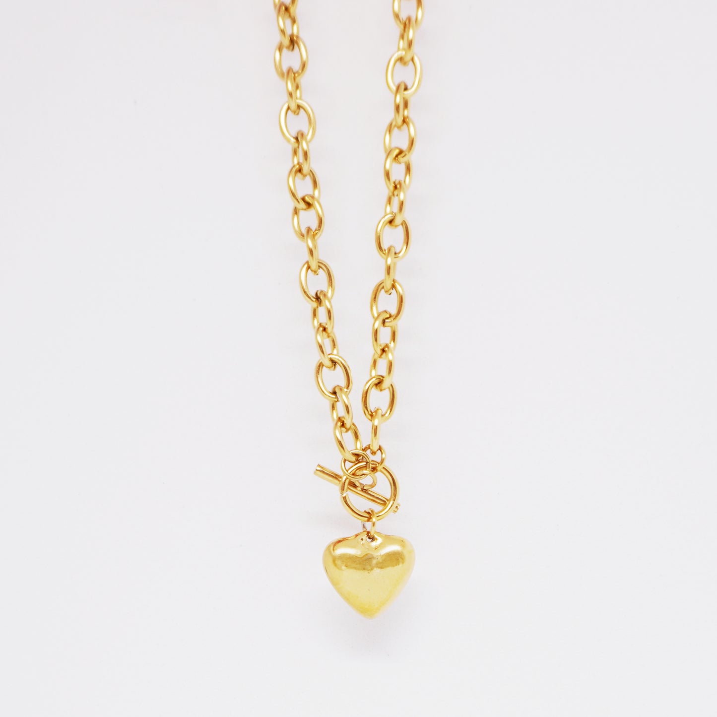 Heart Gold Mid Length Chain Necklace