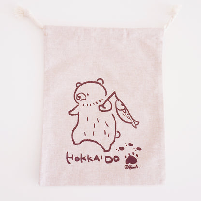Hokkaido Bear Drawstring Bag - 08. Hokkaido Fishing