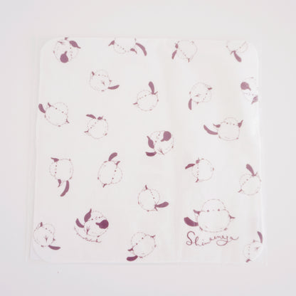 Scattered Shimaenaga Pattern White Gauze Pile Handkerchief - Piyo Techo