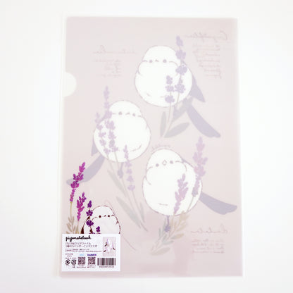 3 Types of Lavender and Shimaenaga Clear File - Piyo Techo