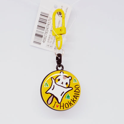 2 Sided Macaron Keychain Jingisukan no Jin-kun & Ezo Flying Squirrel - I LOVE HOKKAIDO