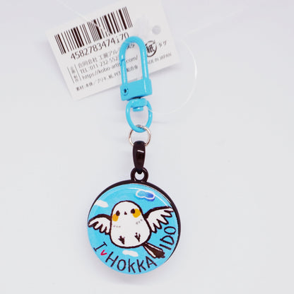 2 Sided Macaron Keychain Shimaenaga & Jingisukan no Jin-kun - I LOVE HOKKAIDO