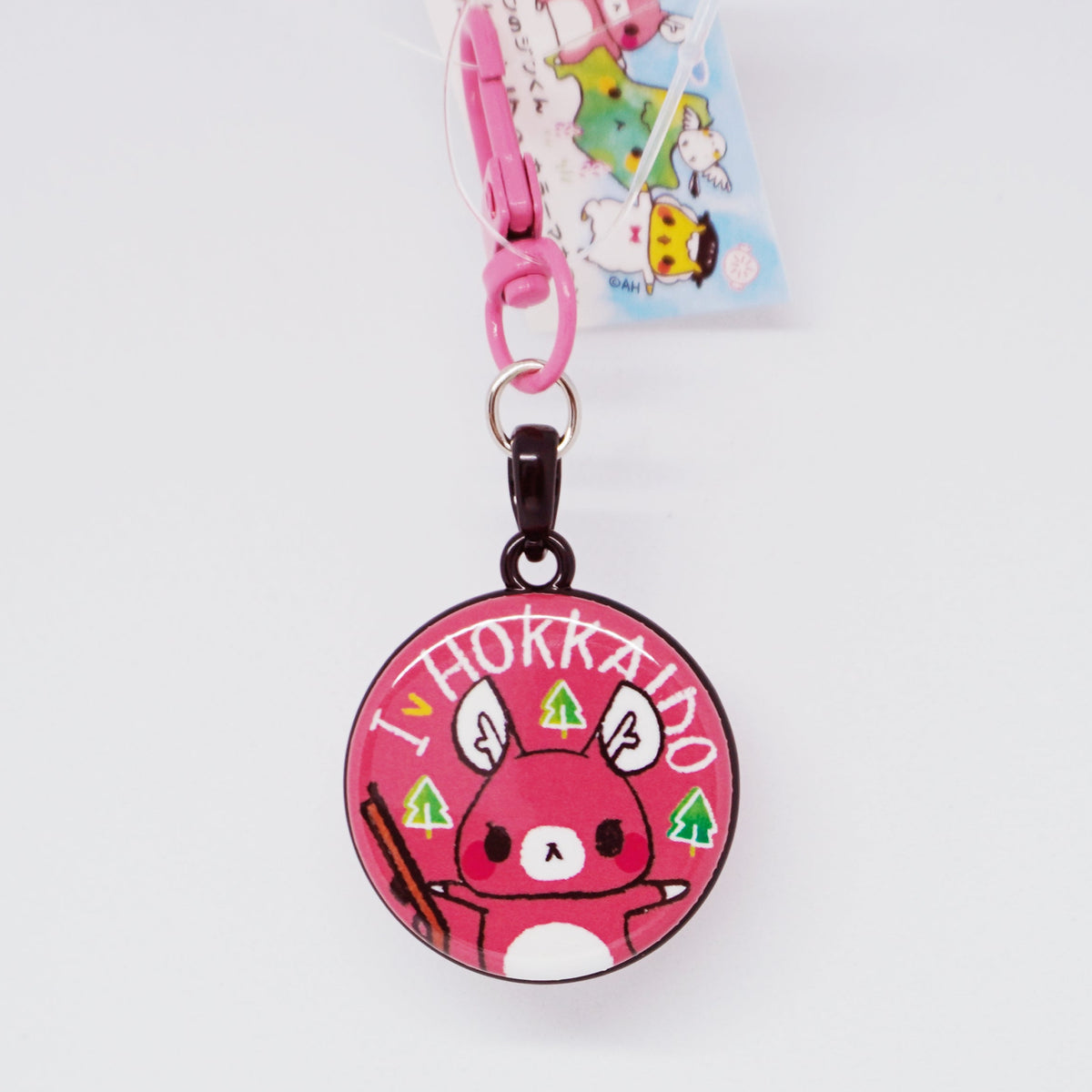 2 Sided Macaron Keychain Jingisukan no Jin-kun & Matagi no Momiji-chan - I LOVE HOKKAIDO