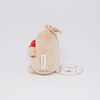 Bear Plush with Heart Reel Keychain - Pukumaru