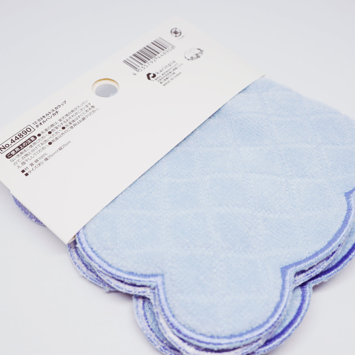 Shimaenaga with Hydrangeas Scalloped Towel Handkerchief
