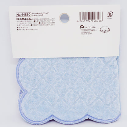 Shimaenaga with Hydrangeas Scalloped Towel Handkerchief