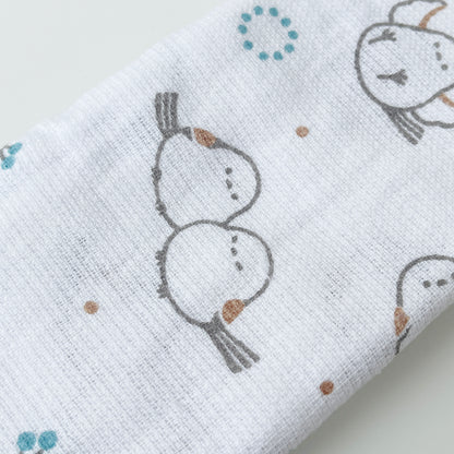 Pile Face Towel with Shimaenaga Pattern - Blue Accent