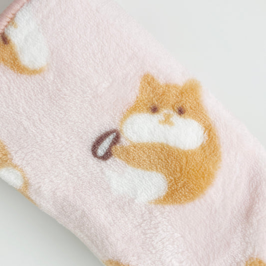 Fluffy Face Towel Pink Hamster Print