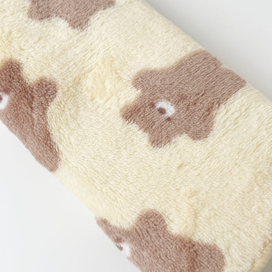 Fluffy Face Towel Yellow Bear Print