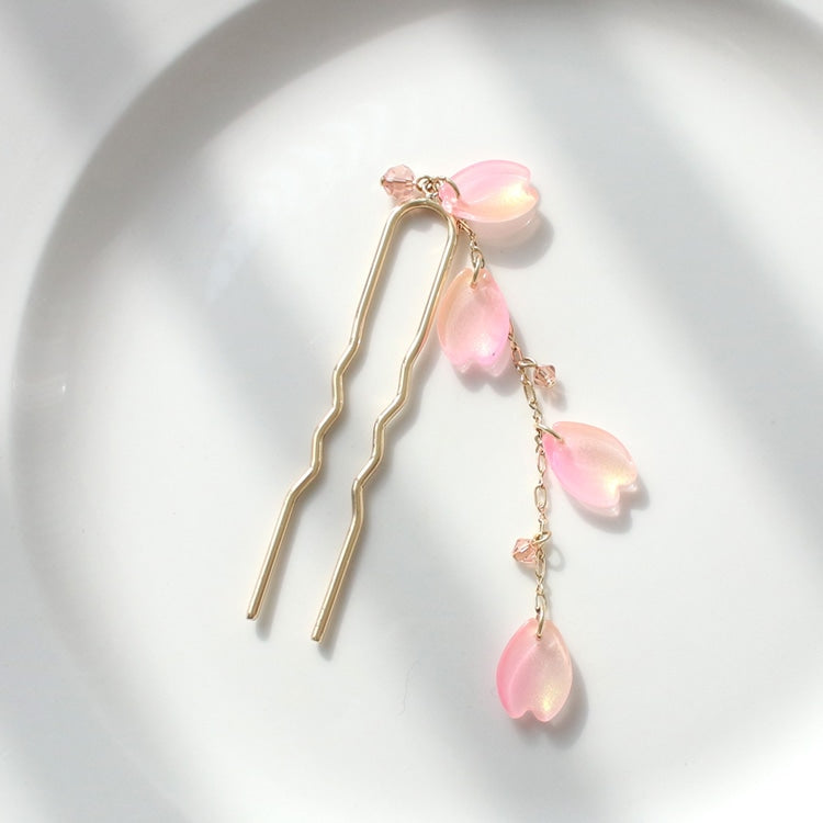 Cherry Blossom Trailing Petal Hair Pin Ornament