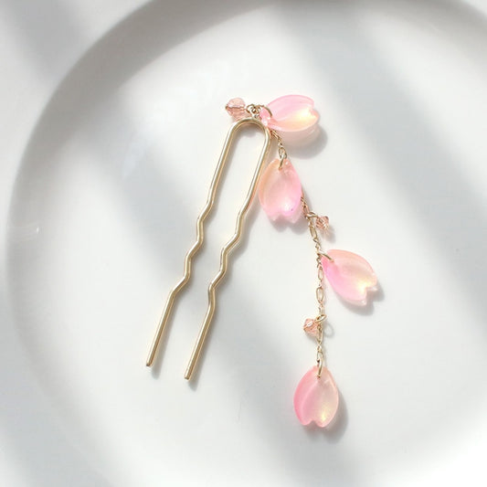 Cherry Blossom Trailing Petal Hair Pin Ornament