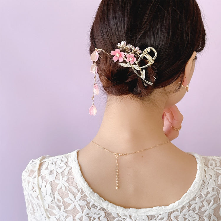 Cherry Blossom Trailing Petal Hair Pin Ornament