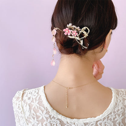 Cherry Blossom Trailing Petal Hair Pin Ornament