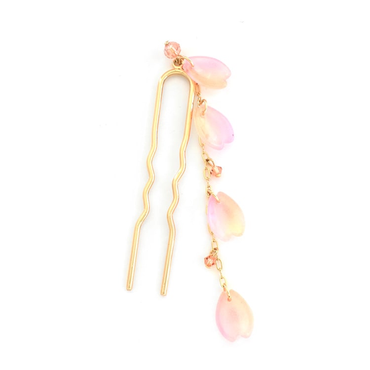 Cherry Blossom Trailing Petal Hair Pin Ornament