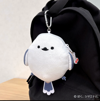 Round Shimaenaga Plush Reel Pass Case - Boku, Shimaenaga