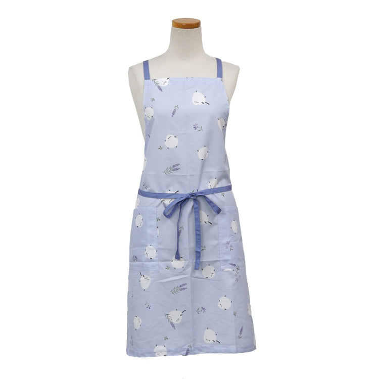 Shimaenaga & Lavender Short Apron - Blue