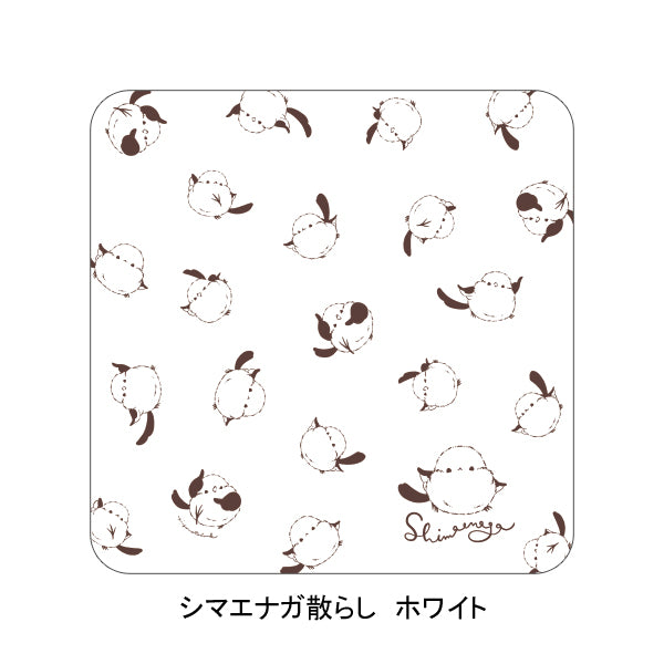 Scattered Shimaenaga Pattern White Gauze Pile Handkerchief - Piyo Techo