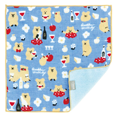 Quokka Wallaby and Wine Handkerchief Towel