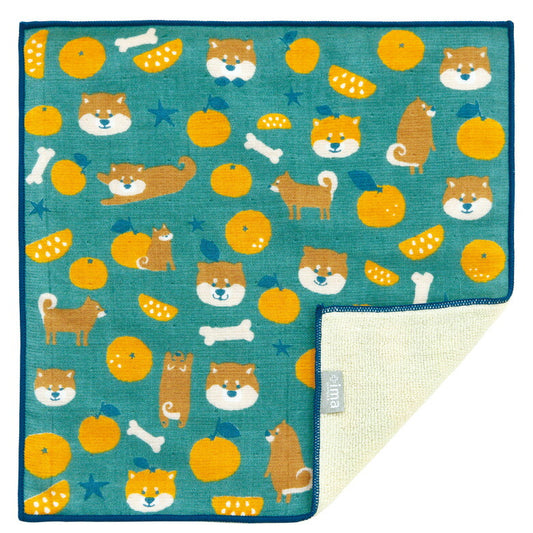 Shiba Inu Mandarin Orange Handkerchief Towel