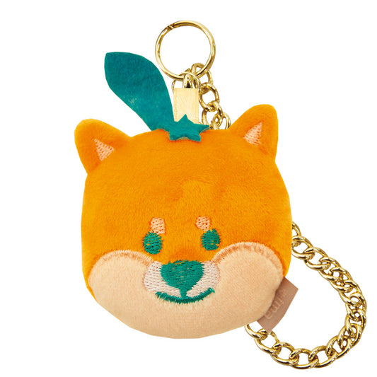 Shiba Inu Mandarin Orange Plush Bag Charm Keychain