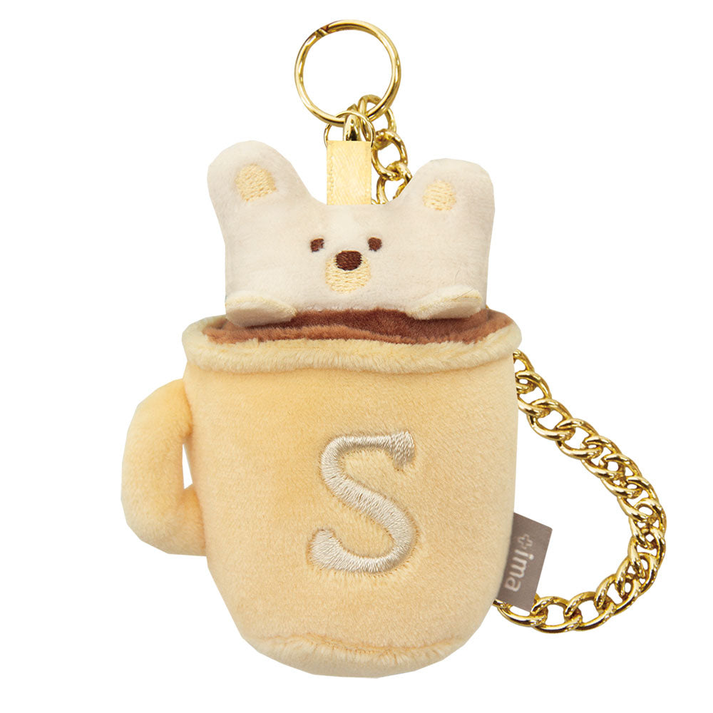 Coffee & Polar Bear Plush Bag Charm Keychain